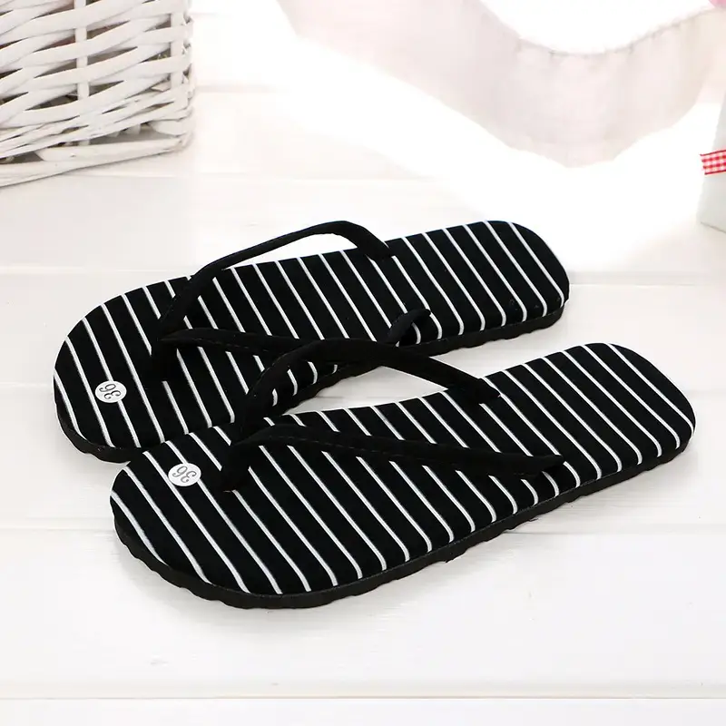 Gold Glitter Wedge Heel Flip Flops for Women