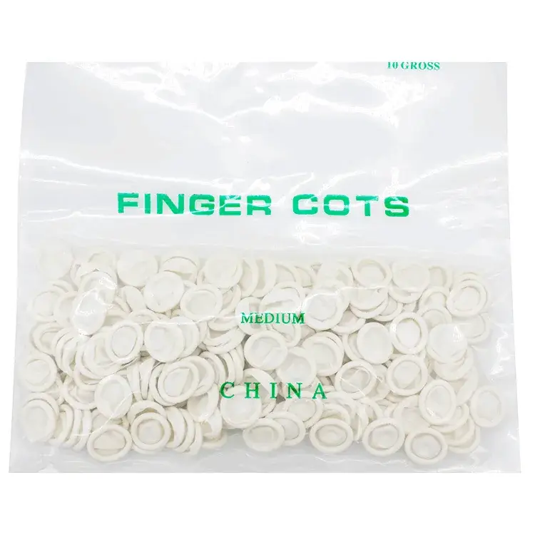 White Latex Finger Cots for Nail Care