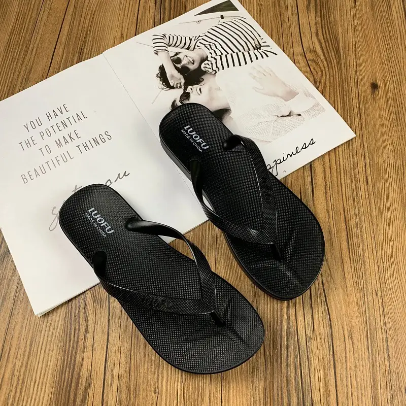 New LUOFU Men's Red Rubber Flip Flops