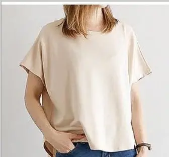 Women's Loose T-Shirt Tan Machine Washable - Image 5