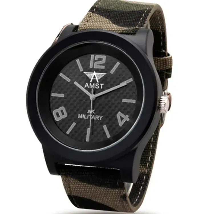 Amist Retro Military Watch White Strap Quartz Movement