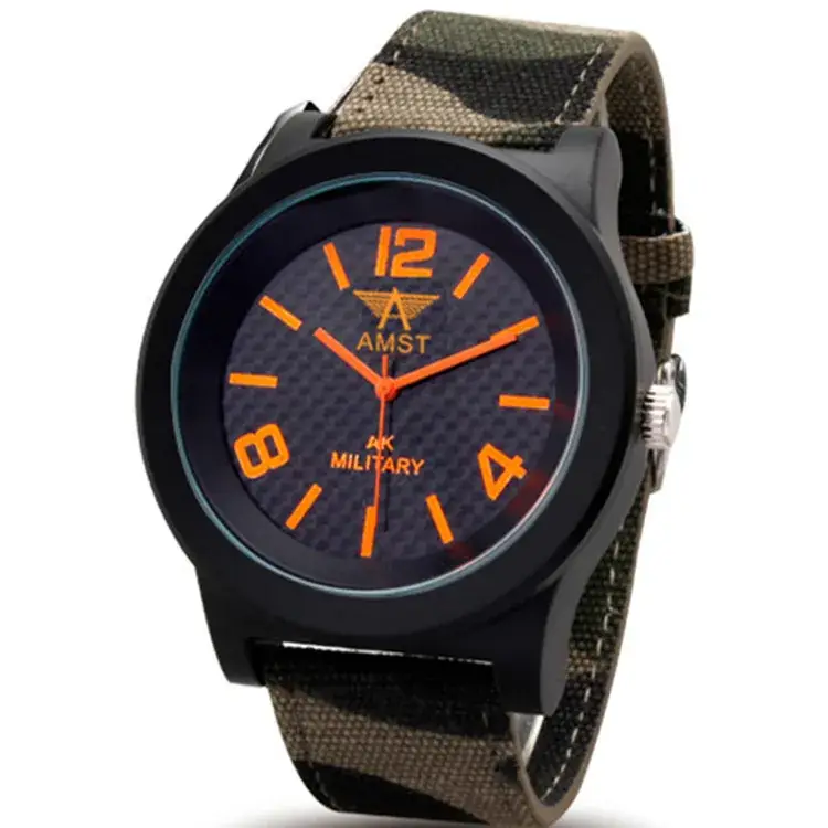 Amist Retro Military Watch White Strap Quartz Movement