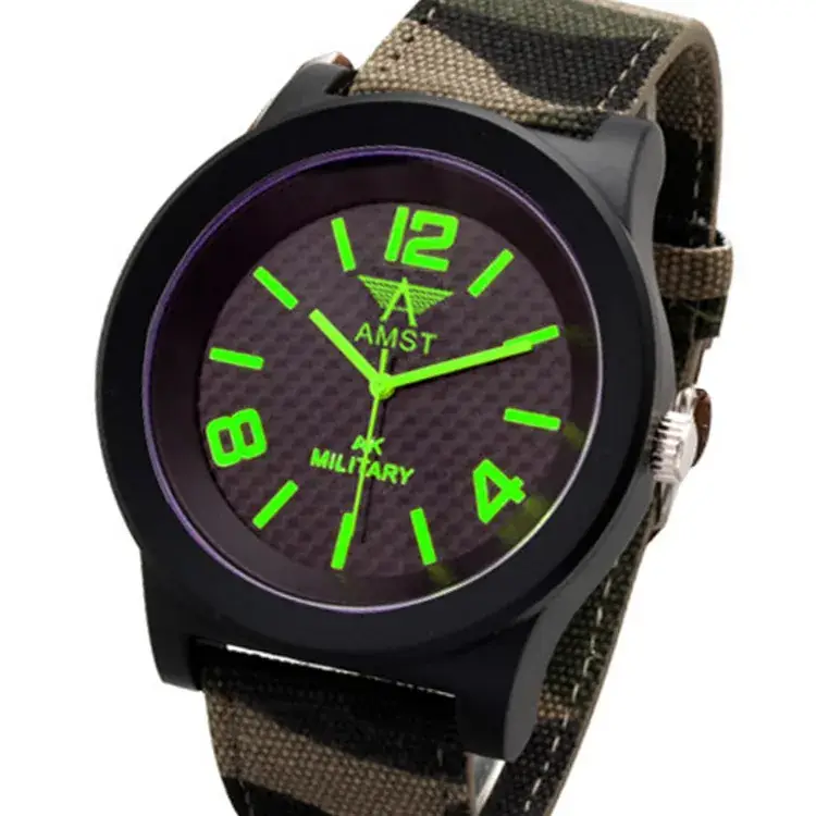 Amist Retro Military Watch White Strap Quartz Movement
