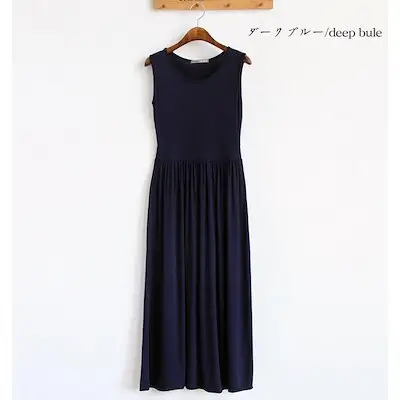 Modal Long Skirt Vest Dress with Fold Pleats - Image 5