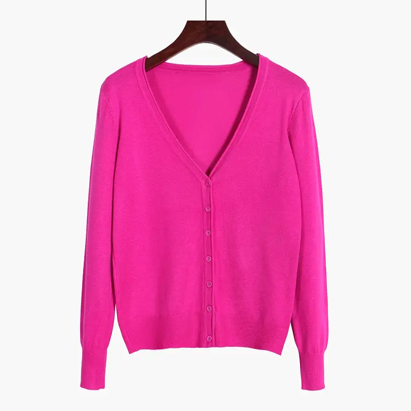 Women's Navy Knitted Cardigan Large Loose Sweater