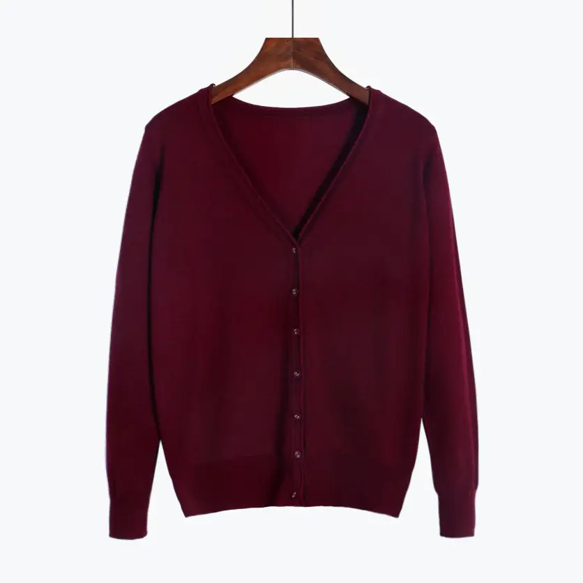 Women's Navy Knitted Cardigan Large Loose Sweater