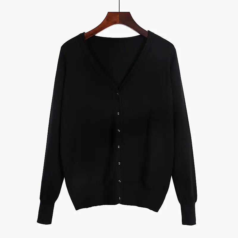 Women's Navy Knitted Cardigan Large Loose Sweater