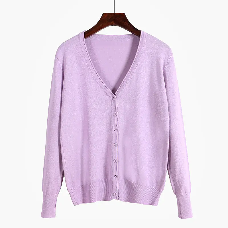 Women's Navy Knitted Cardigan Large Loose Sweater