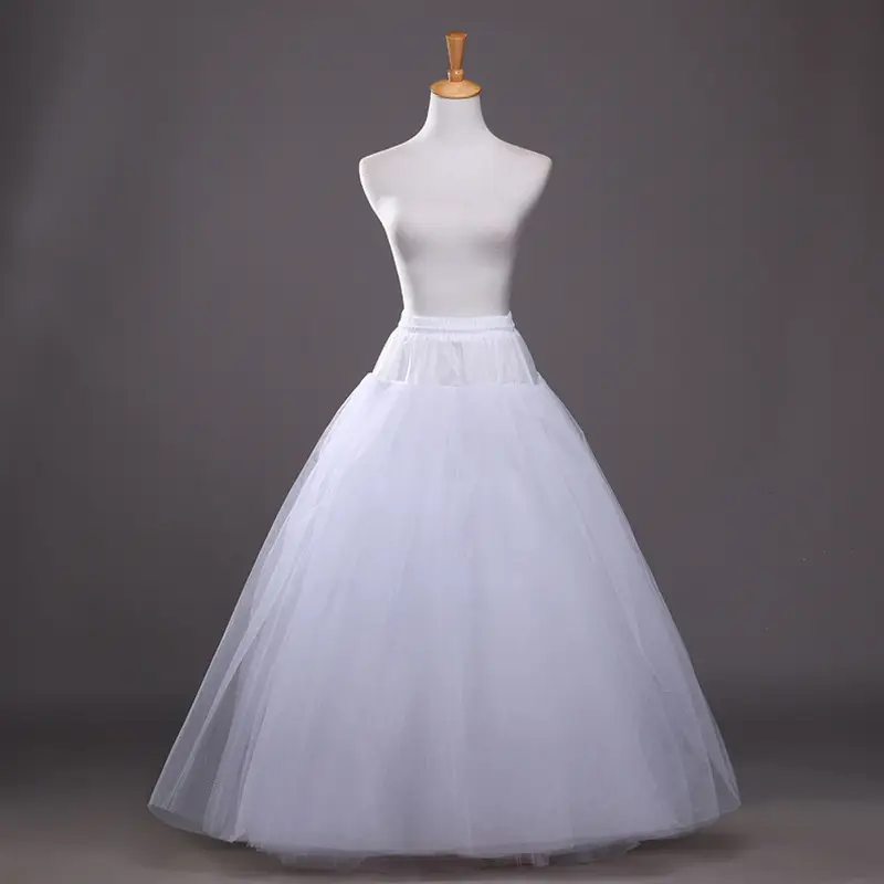 White Full-Size Boneless Wedding Dress Skirt - Image 4