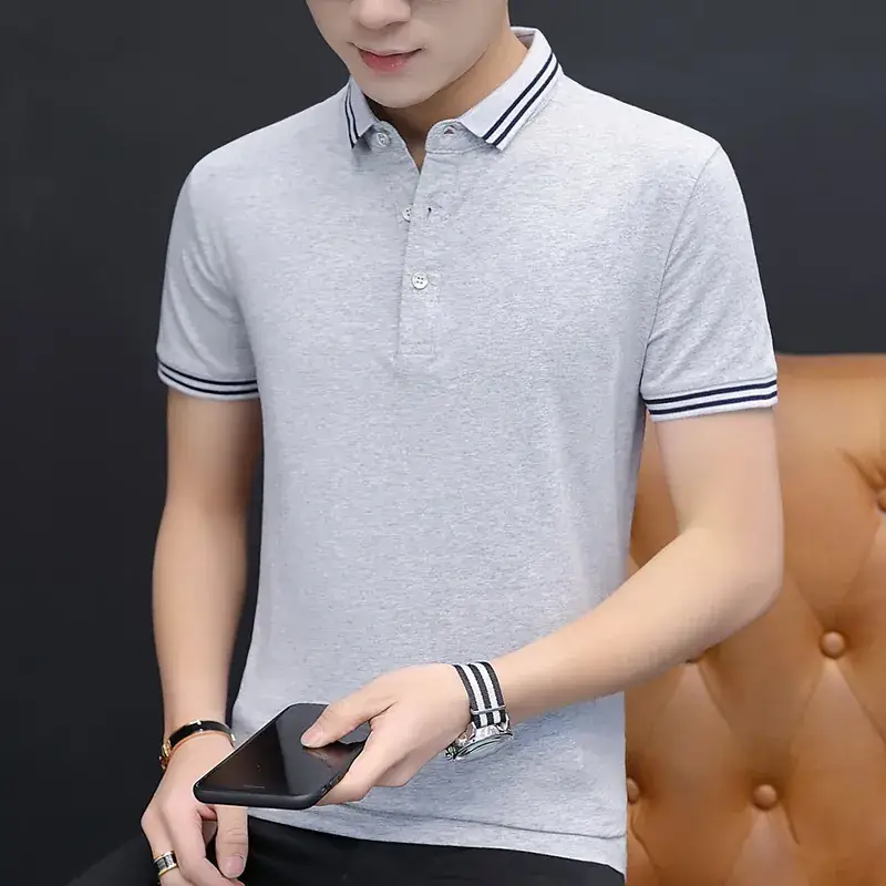 Men's White Polo T-Shirt Slim Fit Half Sleeve - Image 4