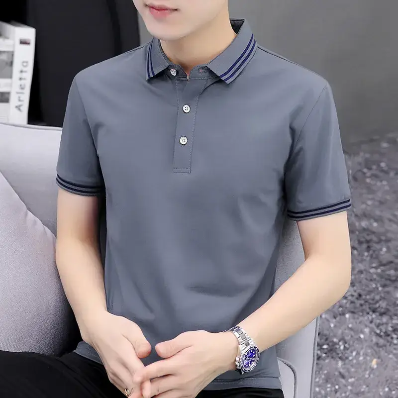 Men's White Polo T-Shirt Slim Fit Half Sleeve - Image 8