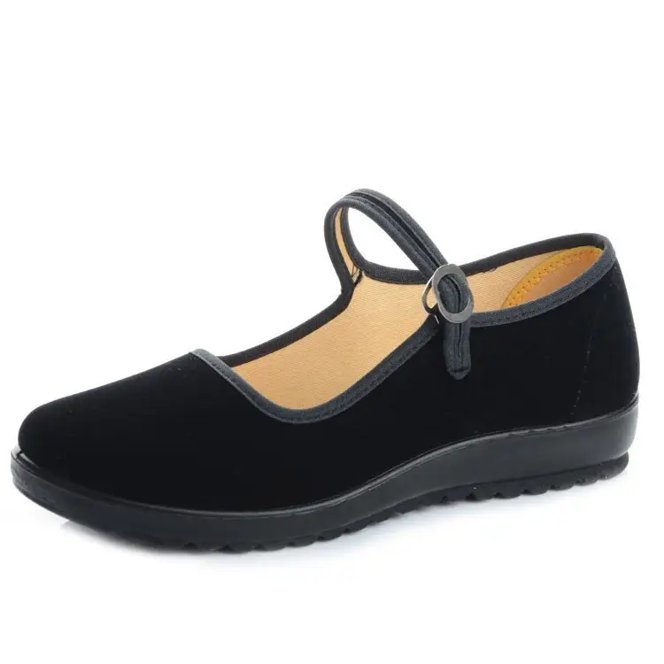 Women's Black Flat Heel Work Shoes with Soft Sole - Image 4