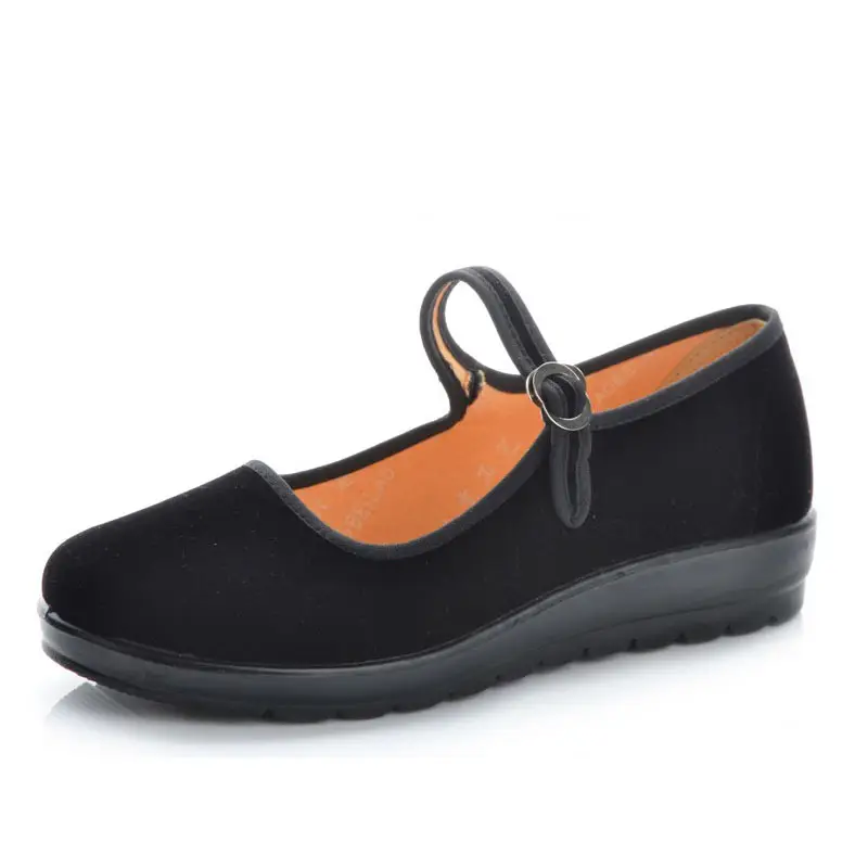 Women's Black Flat Heel Work Shoes with Soft Sole - Image 6