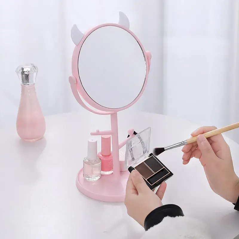 Pink Cat Ear Makeup Mirror for Girls Desktop - Image 9