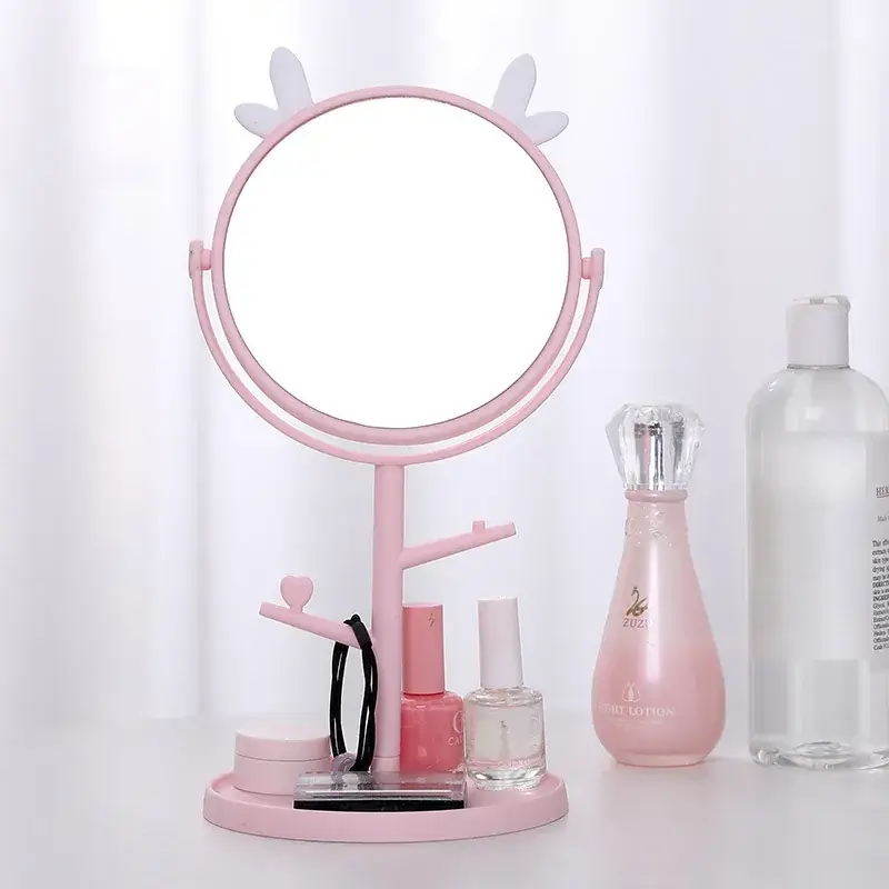 Pink Cat Ear Makeup Mirror for Girls Desktop - Image 11