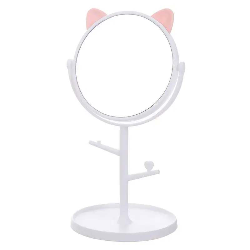 Pink Cat Ear Makeup Mirror for Girls Desktop - Image 3