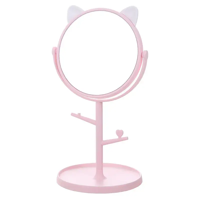 Pink Cat Ear Makeup Mirror for Girls Desktop - Image 4