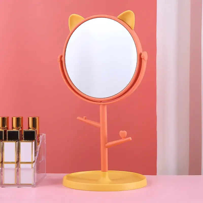 Pink Cat Ear Makeup Mirror for Girls Desktop - Image 5