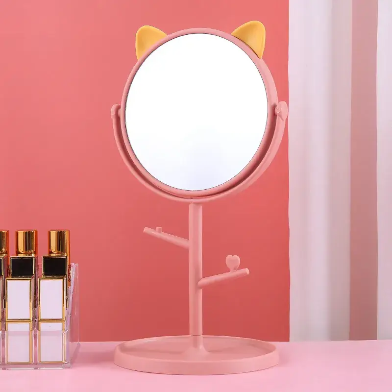 Pink Cat Ear Makeup Mirror for Girls Desktop - Image 6