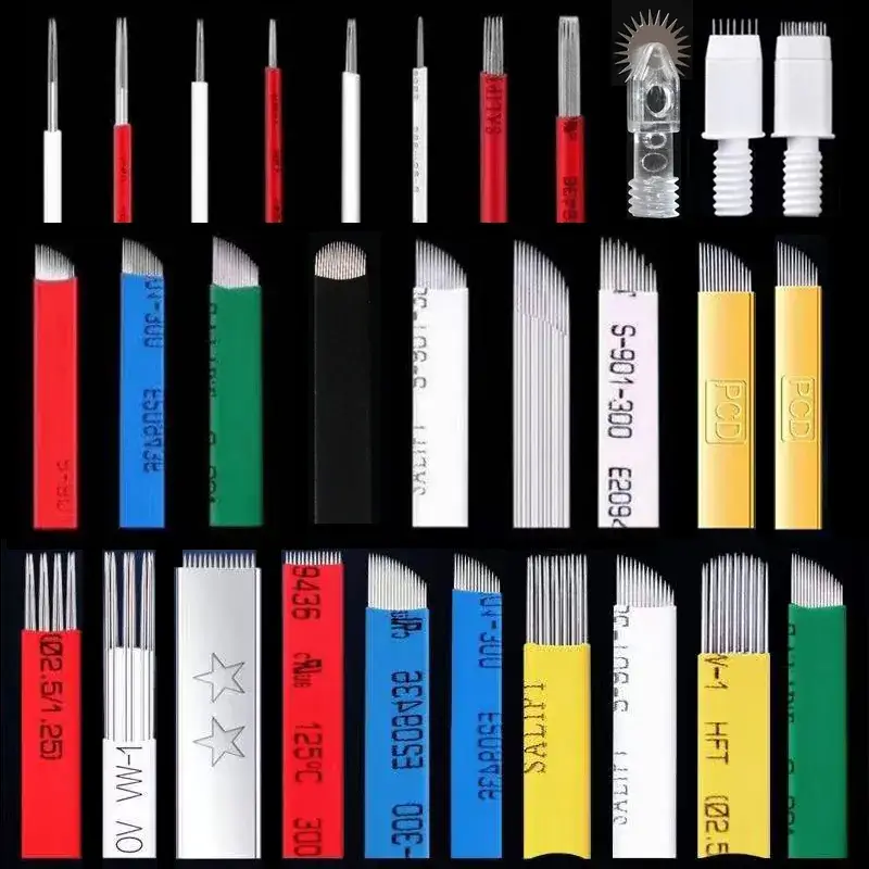 Tattoo Needle Blades Curved Fog Eyebrow 3 Round 5 Single Double Row