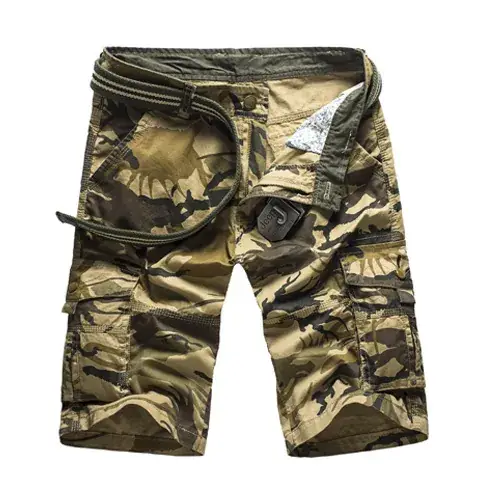 Men's Camo Multi-Pocket Shorts Pure Cotton Summer - Image 3