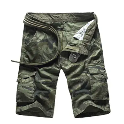 Men's Camo Multi-Pocket Shorts Pure Cotton Summer - Image 4