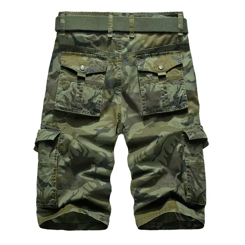 Men's Camo Multi-Pocket Shorts Pure Cotton Summer - Image 5