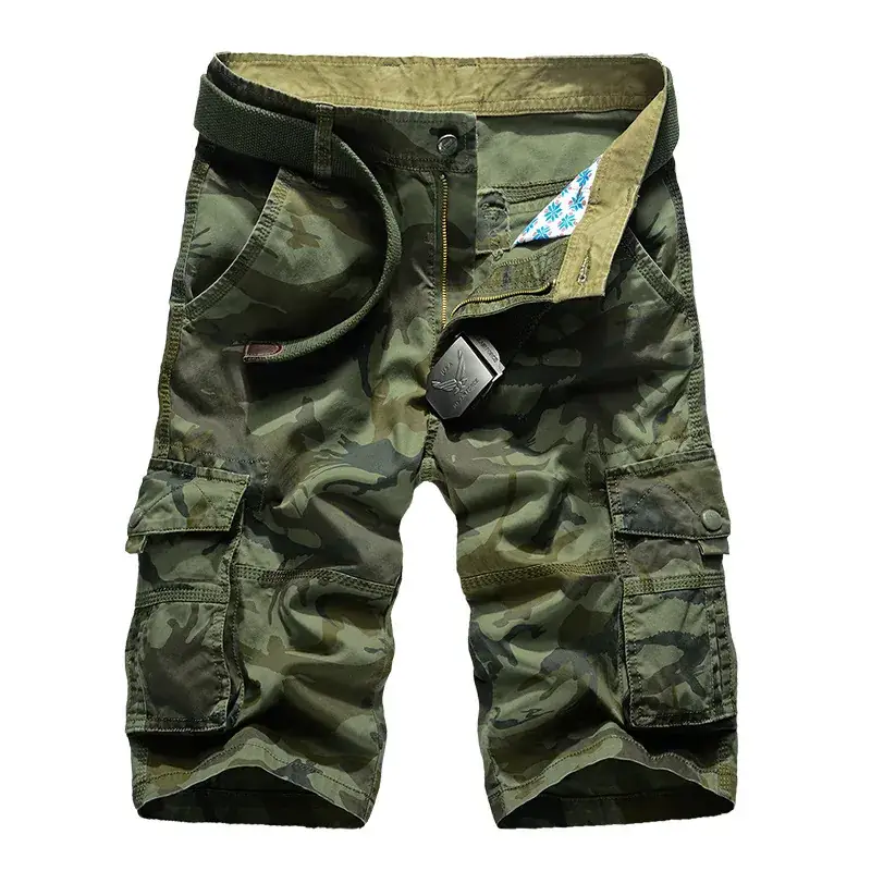 Men's Camo Multi-Pocket Shorts Pure Cotton Summer - Image 2