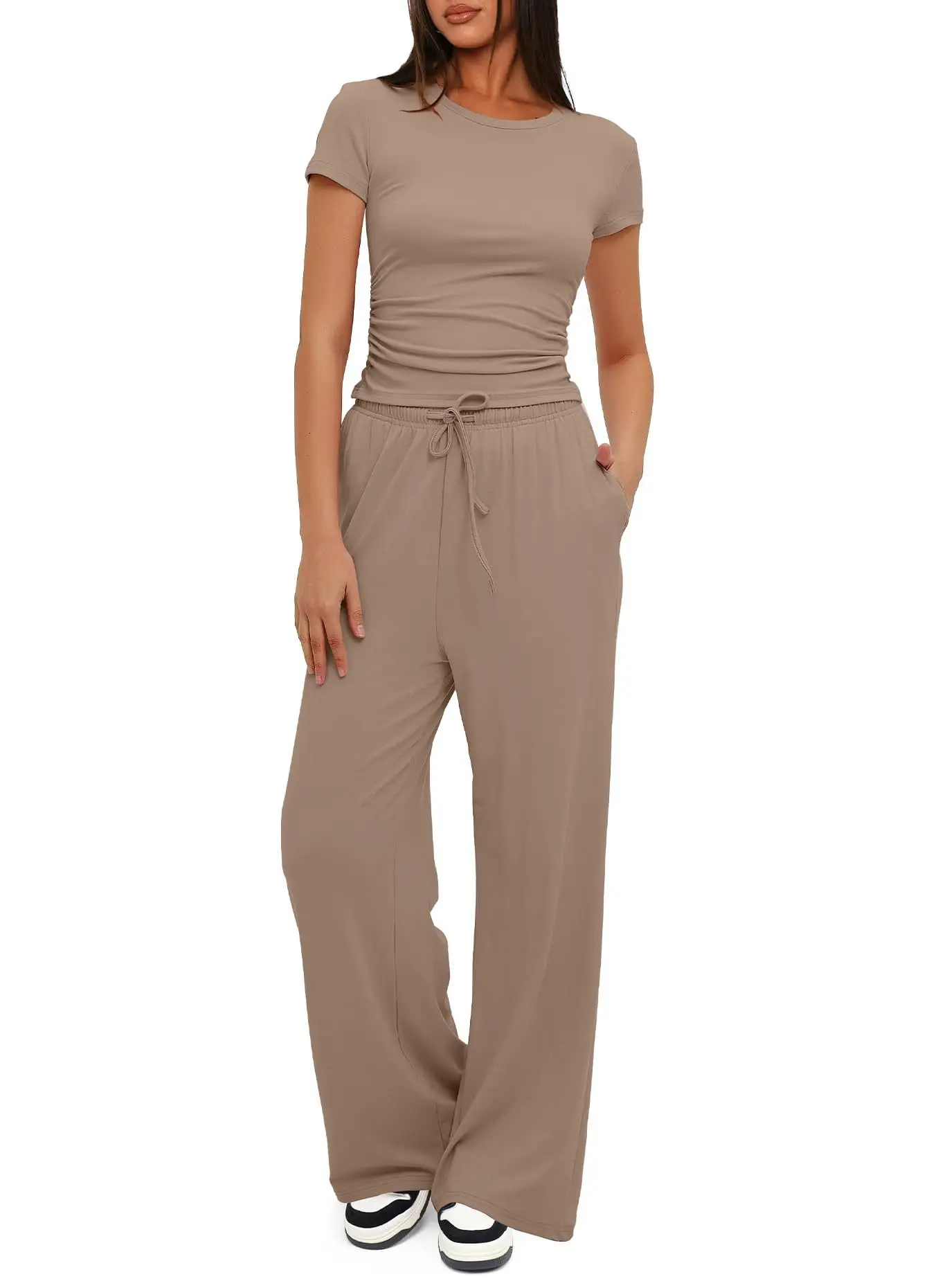 2024 Women Grey Pleated 2-Piece Casual Suit - Image 7