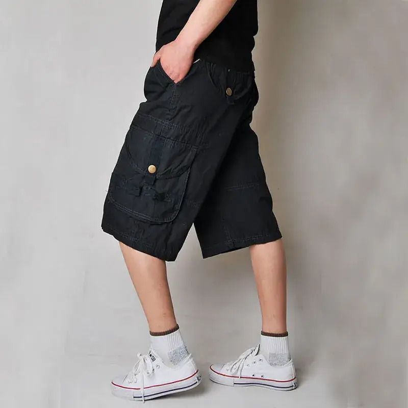 Clearance Multi-Pocket Loose Mid-Pants European-Size Large-Size - Image 3