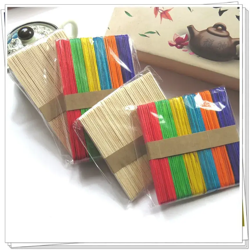 Eco-Friendly Colored Pop Sicle Sticks 50pcs Wood Art - Image 5