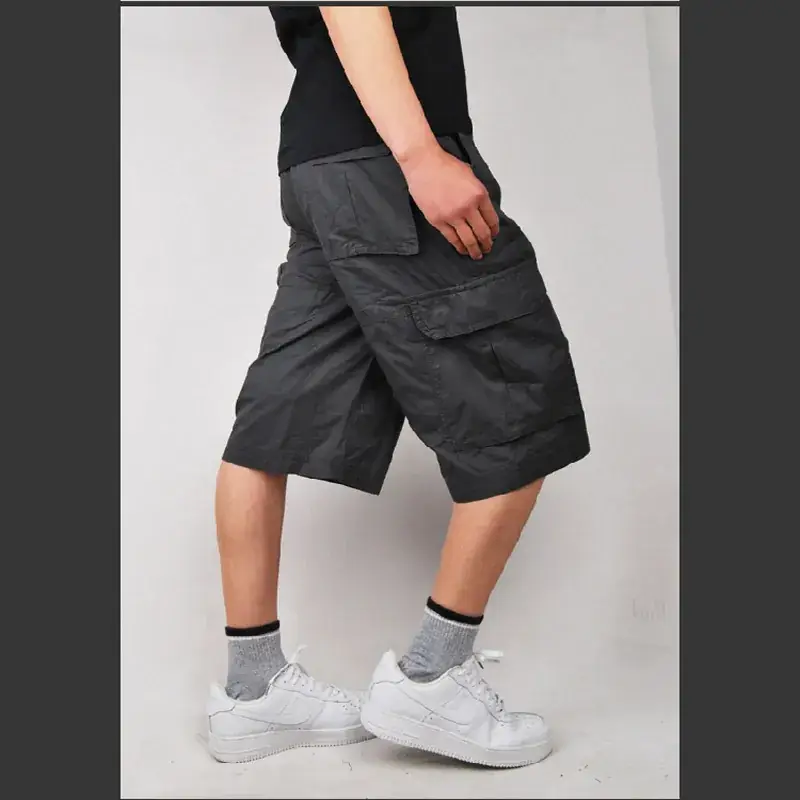 Men's Pure Cotton Multi-Pocket Cargo Shorts Yellow - Image 2