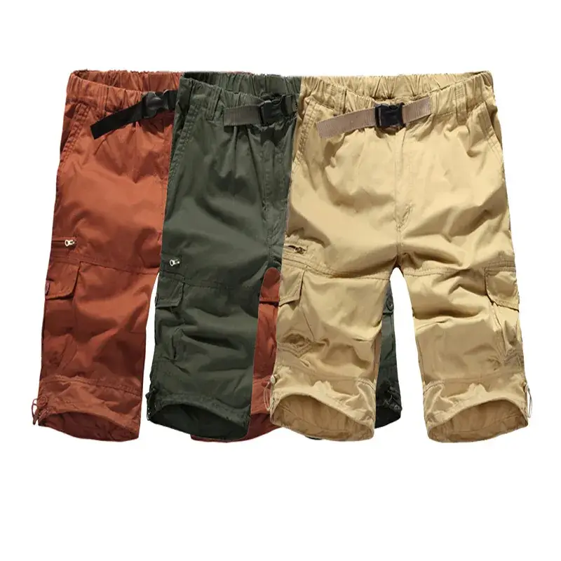 Men's Pure Cotton Multi-Pocket Shorts Large