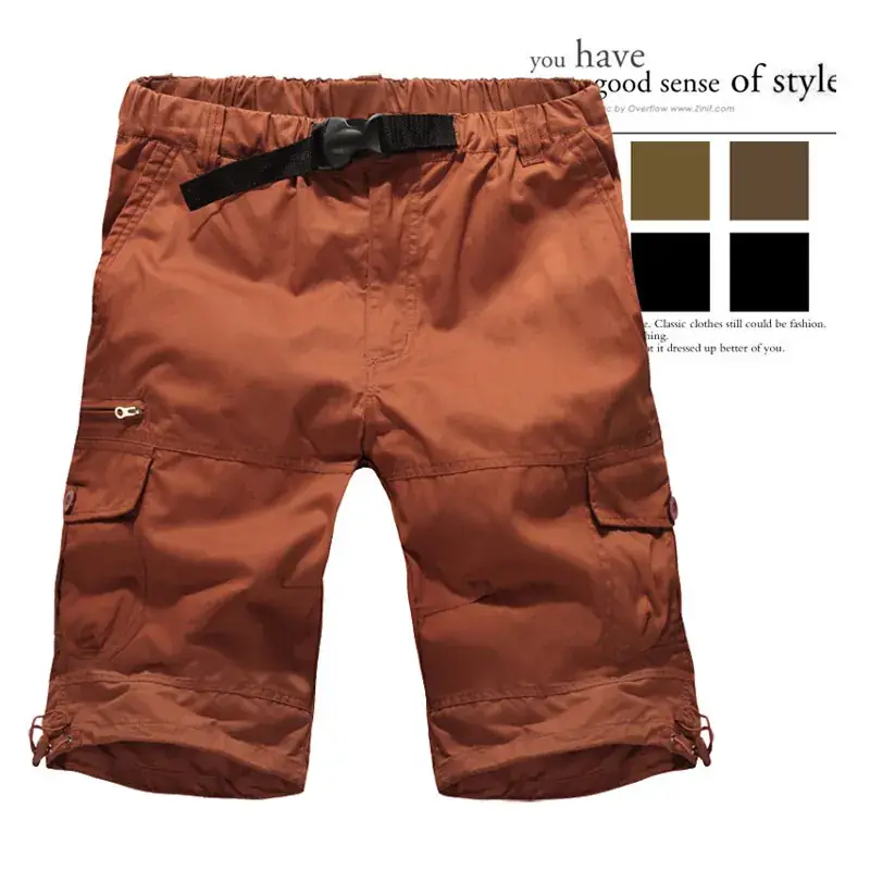 Men's Pure Cotton Multi-Pocket Shorts Large - Image 4