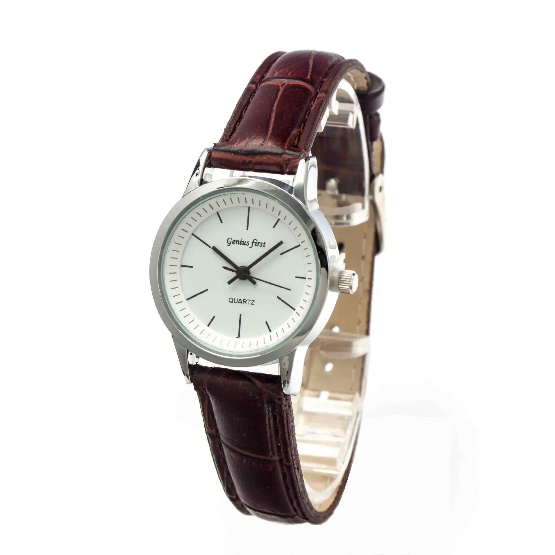 Cross-Border Alloy Couple Watches with Leather Straps - Image 3