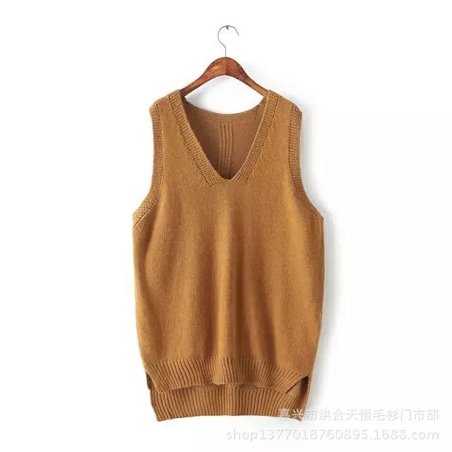 2023 Wool Sleeveless V Neck Pullover Vest for Women - Image 2