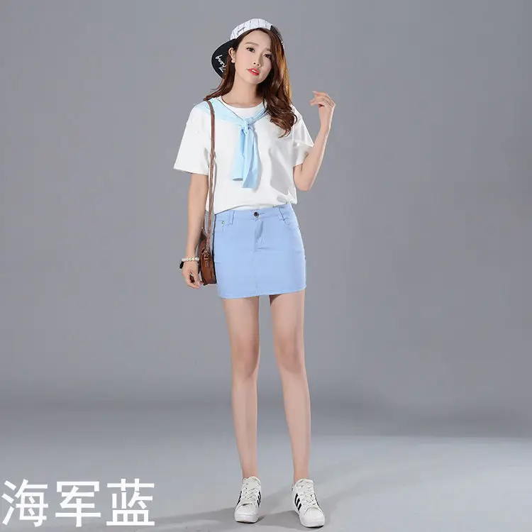 Women's Hip Slim Fit Blue Skirt Summer Night - Image 6