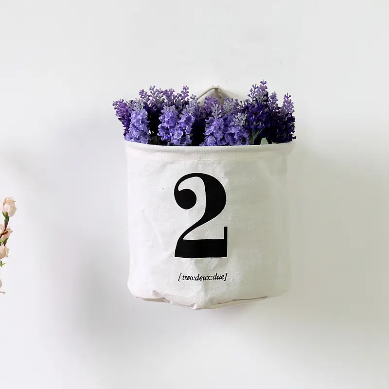 Fabric Planting Basin Waterproof Desktop Finishing Storage Basket Simple Digital Foldable Cotton Linen Dirty Clothes Bucket 0457