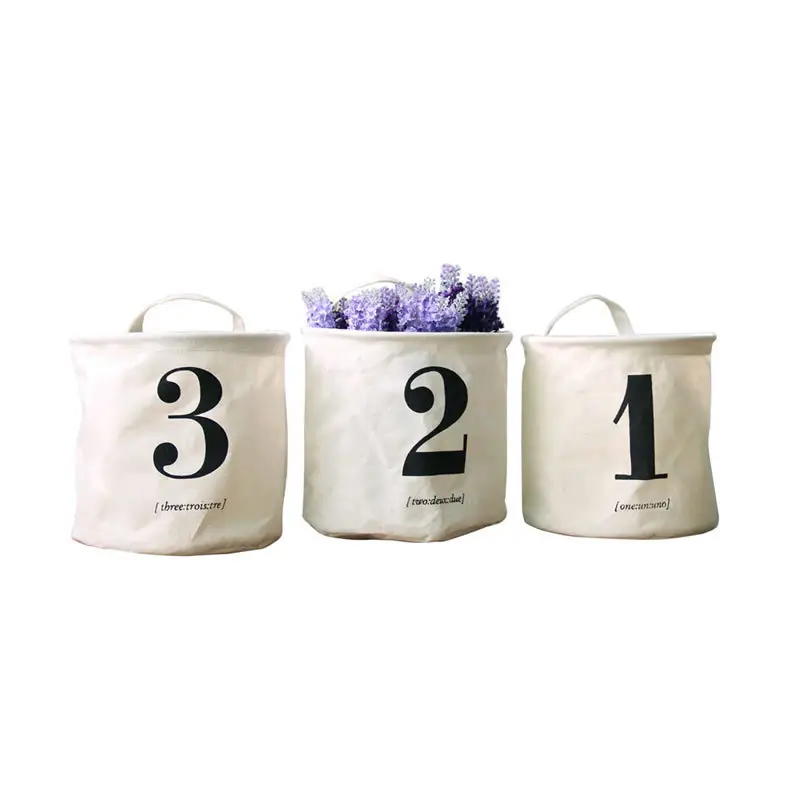 Fabric Planting Basin Waterproof Desktop Finishing Storage Basket Simple Digital Foldable Cotton Linen Dirty Clothes Bucket 0457