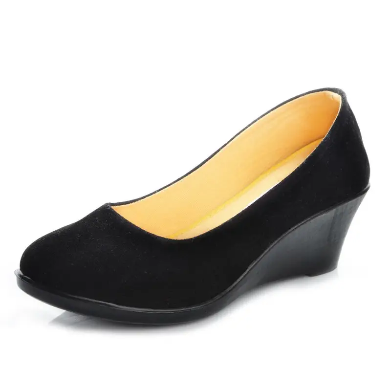 Old Beijing cloth shoes women's shoes wedge heel work shoes high heel professional shoes black cloth shoes factory direct sales a generation of hair - Image 4