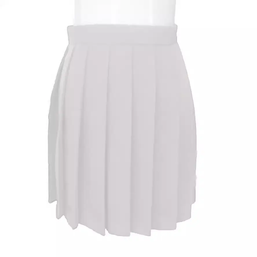 Navy Blue Pleated Skirt High Waist for Girls