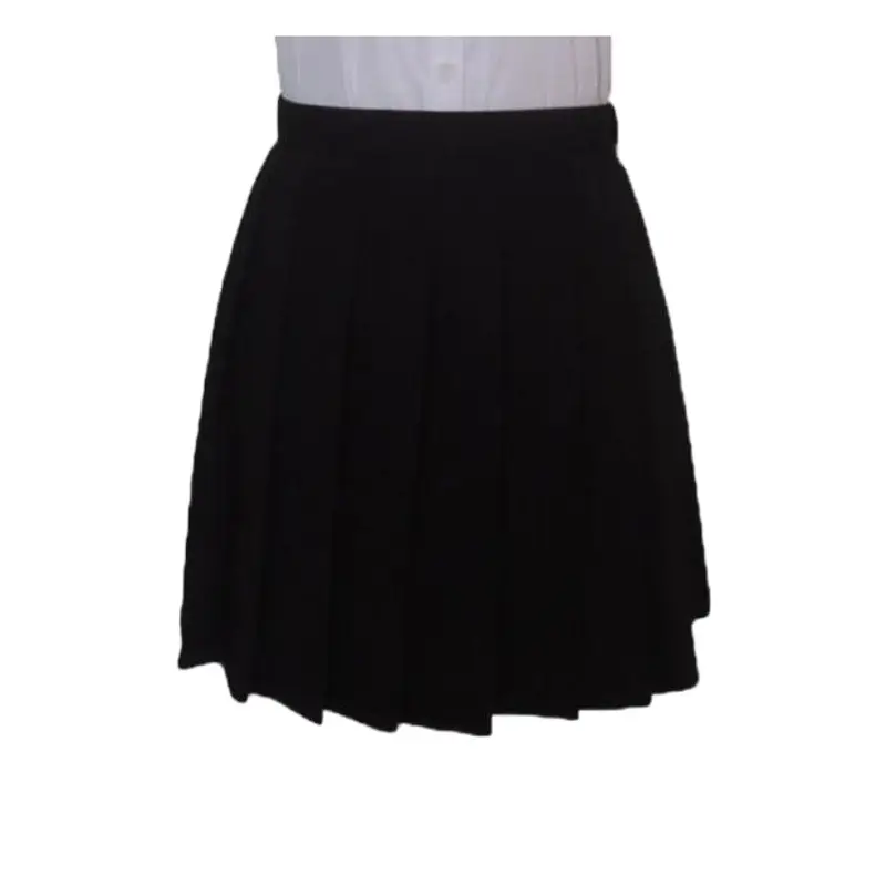 Navy Blue Pleated Skirt High Waist for Girls