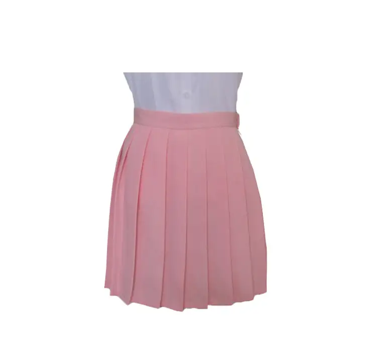 Navy Blue Pleated Skirt High Waist for Girls