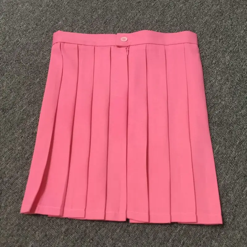 Navy Blue Pleated Skirt High Waist for Girls