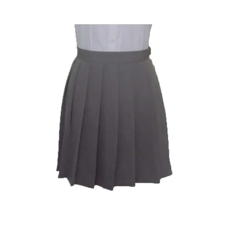 Navy Blue Pleated Skirt High Waist for Girls