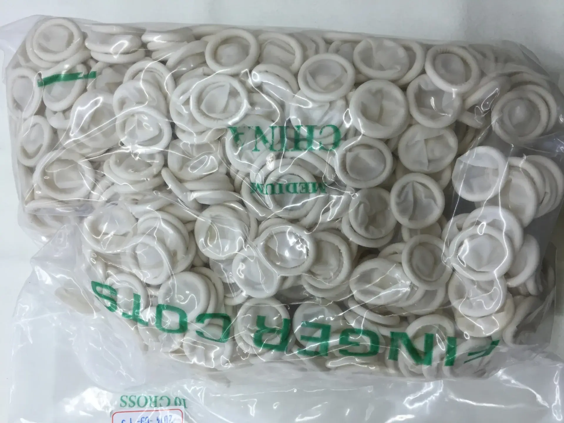 White Latex Anti-Static Finger Gloves for Dust-Free Use