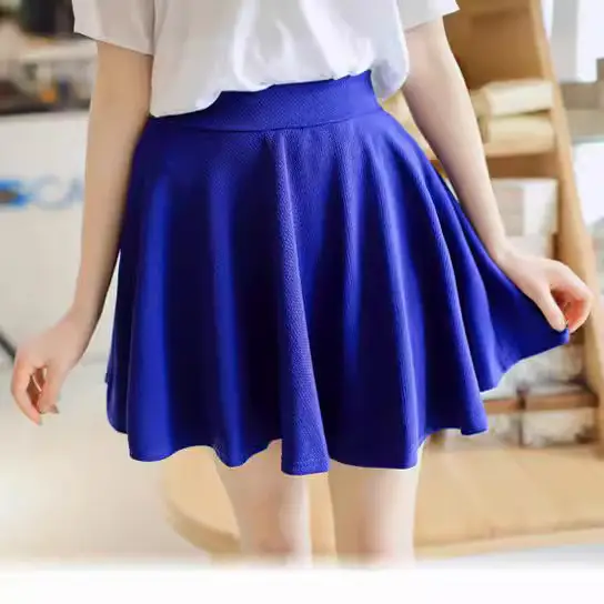Women Maroon Pleated Sun Skirt Large Swing - Image 9