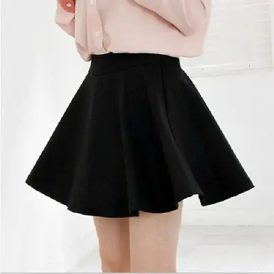 Women Maroon Pleated Sun Skirt Large Swing - Image 2