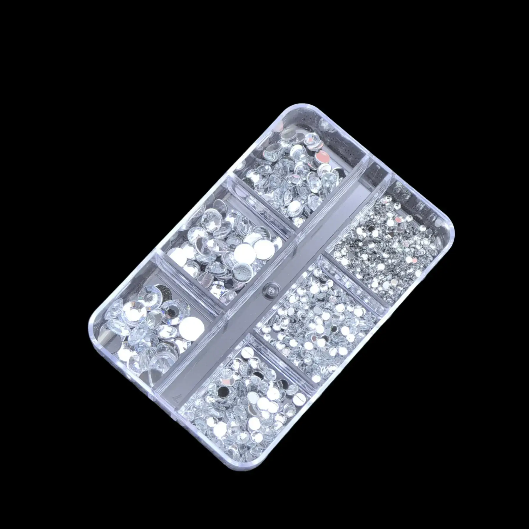 12 Color Mixed Diamond Nail Drill Set 2.0 Round Silver