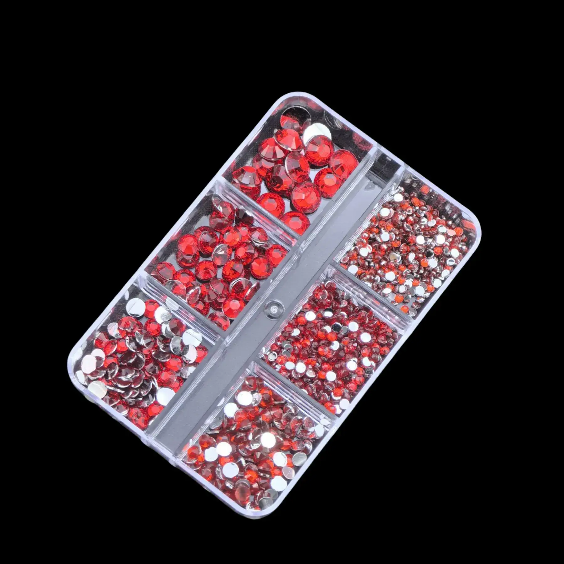 12 Color Mixed Diamond Nail Drill Set 2.0 Round Silver